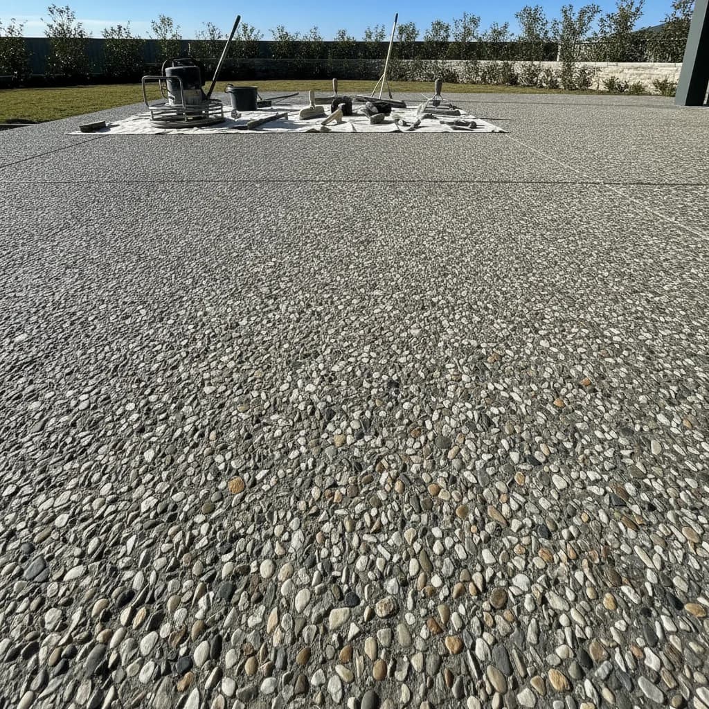 Terrasse ou allée en béton désactivé | technique, prix et durabilité - terrasse beton desactive technique pose